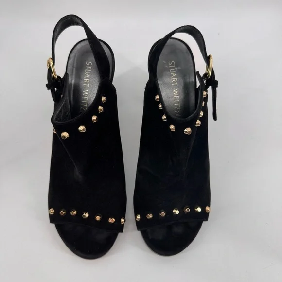 Stuart Weitzman Commodore Studded Slingback Pump Sz 7 - Picture 2 of 5